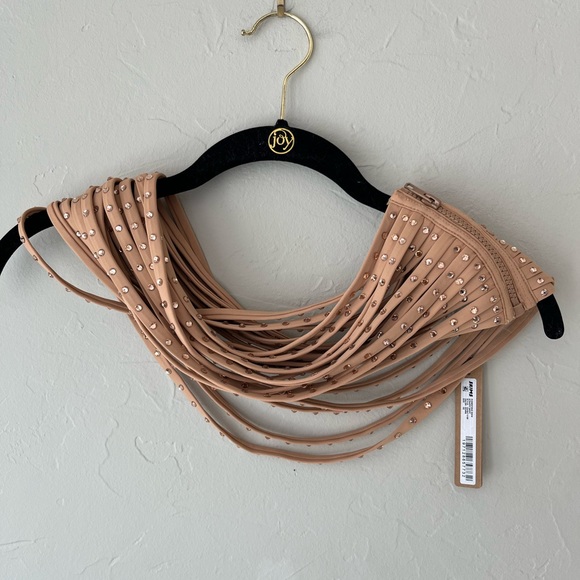 ✨SKIMS SWIM RHINESTONE STRAPPY SKIRT COVER UP OCHRE XS - Picture 5 of 5